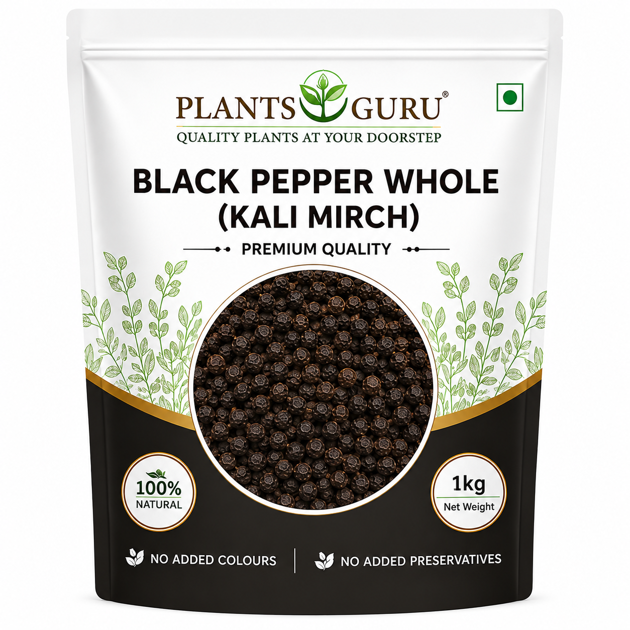 Plants Guru Black Pepper Whole (Kali Mirch) – 1kg-Spices