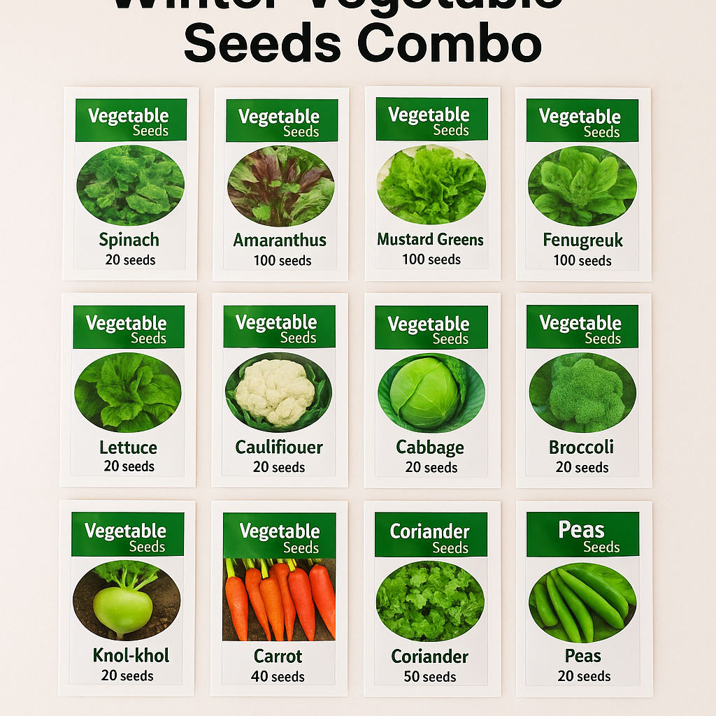 Complete Winter Vegetable Seeds Combo – 16 in 1 Pack 🌱❄️ - Vegetable Seeds