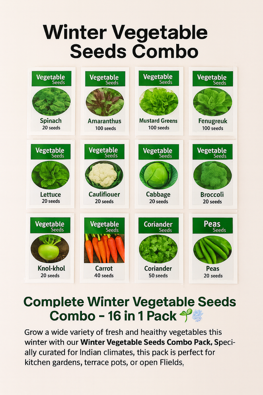 Complete Winter Vegetable Seeds Combo – 16 in 1 Pack 🌱❄️ - Vegetable Seeds