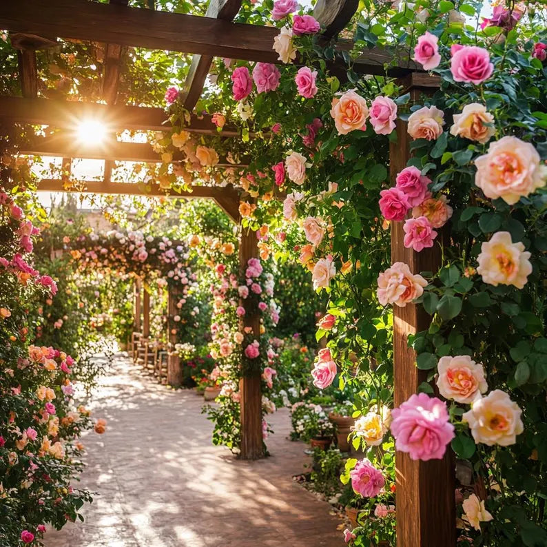 Pink Climbing Rose Seeds | Fragrant Climber Flowering Vine ( Growing Guide Free) Rose Seeds